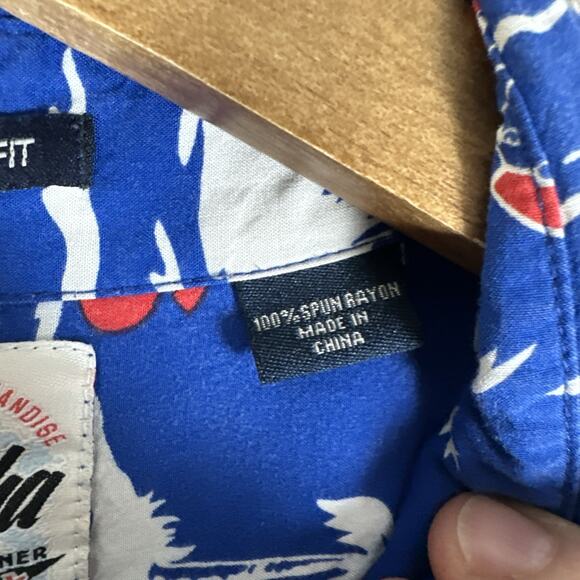 Reyn Spooner Shirt Mens L Blue Chicago Cubs Aloha MLB Series Hawaiian Baseball - Picture 8 of 8